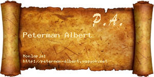 Peterman Albert névjegykártya