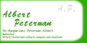 albert peterman business card